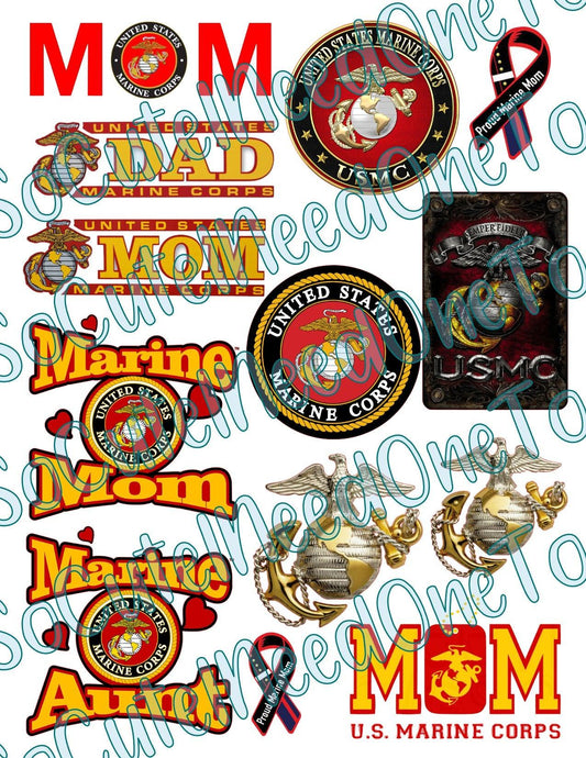 Marine Proud on Clear/White Waterslide Paper Ready To Use - SoCuteINeedOneToo