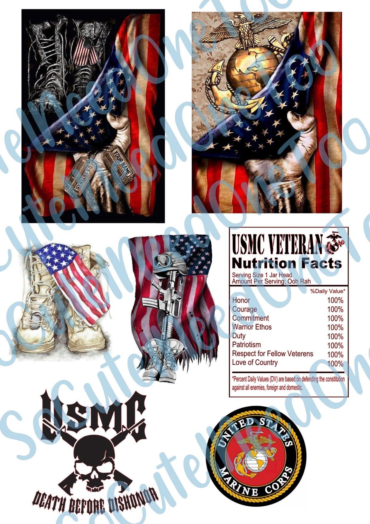 Marines #2 on Clear/White Water Slide Paper Ready To Use - SoCuteINeedOneToo