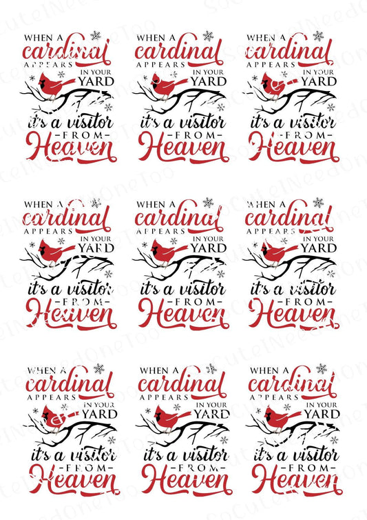 When A Cardinal #2 Waterslide Decals - SoCuteINeedOneToo