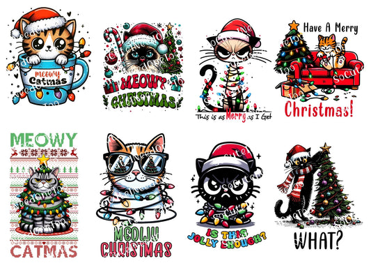Meowy Christmas Waterslide Decals - SoCuteINeedOneToo