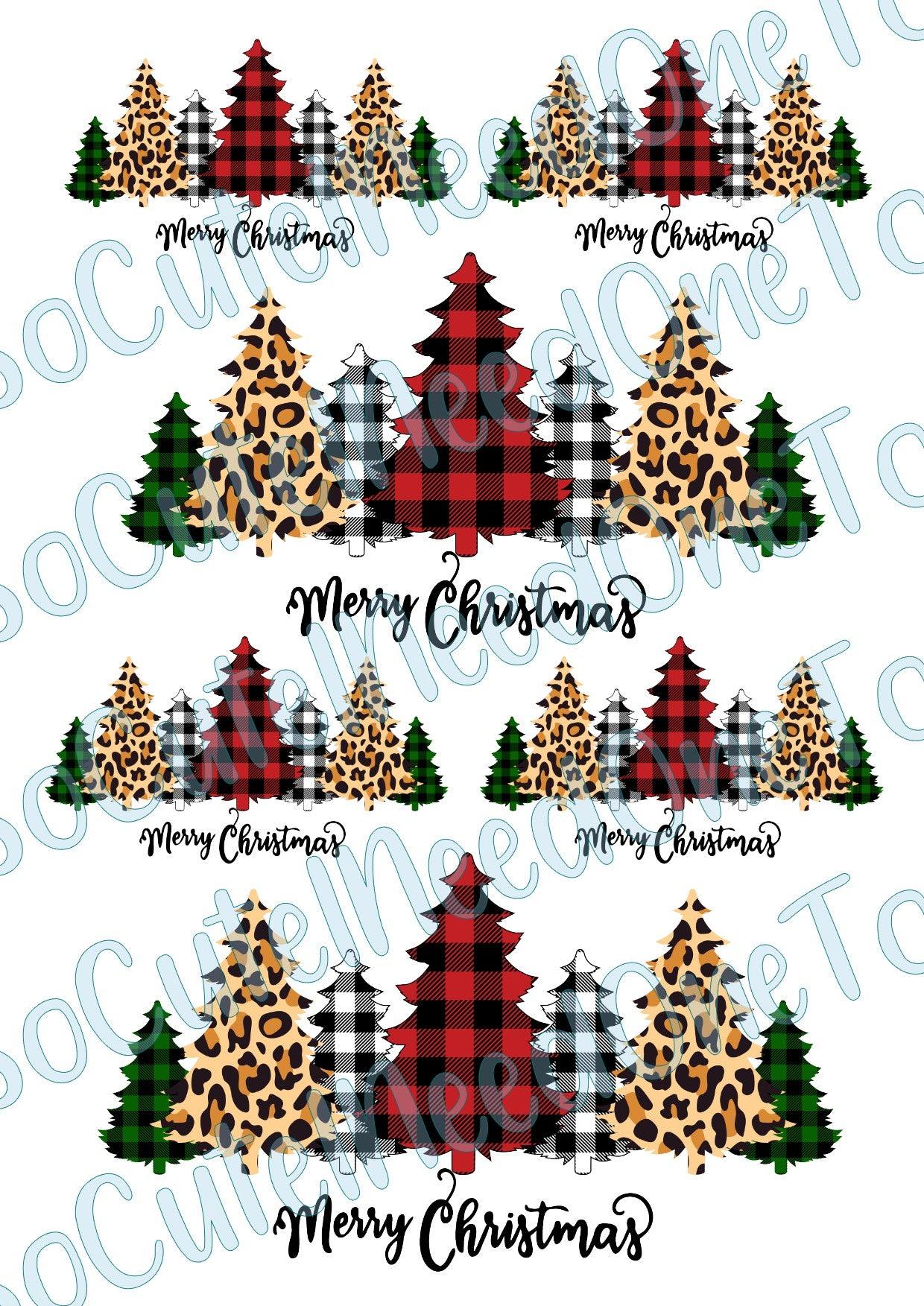 Merry Christmas Trees Waterslide Decals - SoCuteINeedOneToo