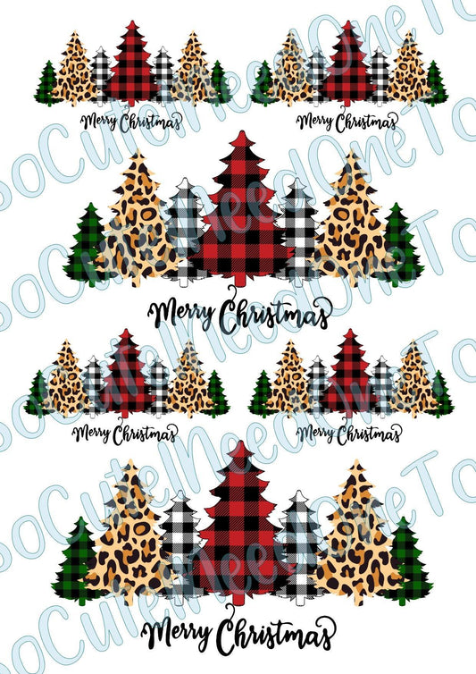 Merry Christmas Trees Waterslide Decals - SoCuteINeedOneToo
