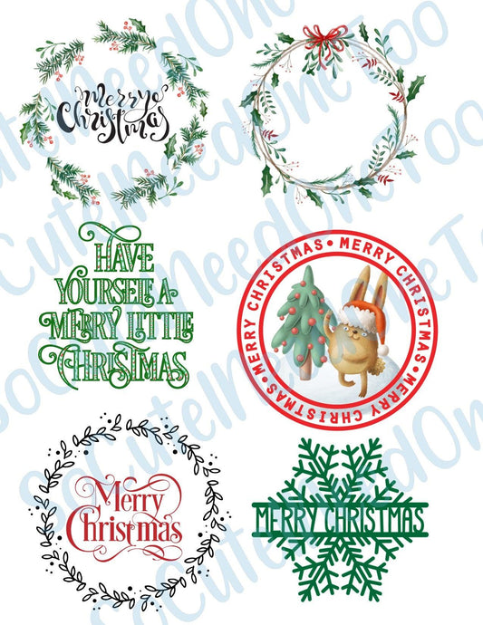 Merry Christmas Wreaths Waterslide Decals - SoCuteINeedOneToo