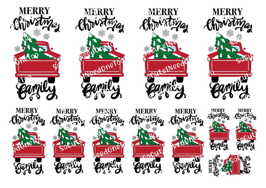 Merry XMAS Truck Waterslide Decals - SoCuteINeedOneToo
