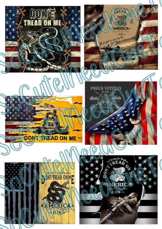 Military - Don't Tread On Me on Clear/White Waterslide Paper Ready To Use - SoCuteINeedOneToo