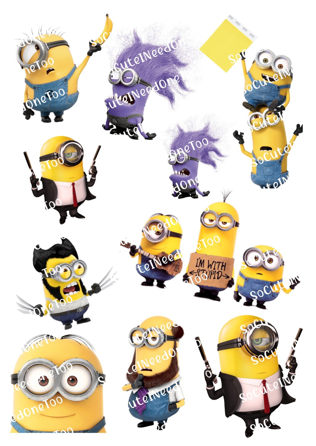 Minions #2 Waterslide Decals - SoCuteINeedOneToo