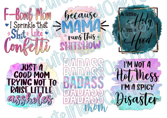 Mom #1 on Clear/White Waterslide Paper - SoCuteINeedOneToo