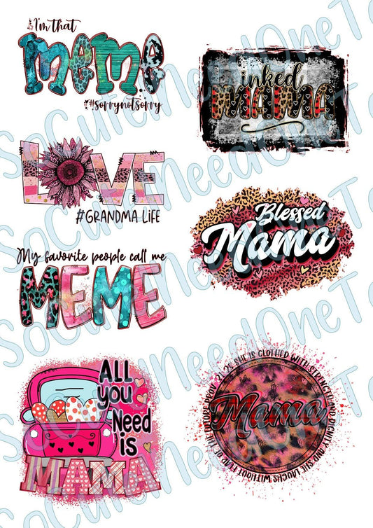 Mother's Day #2 on Clear/White Waterslide Paper Ready To Use - SoCuteINeedOneToo