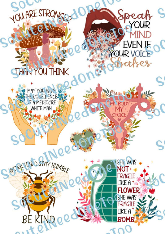 Motivational Quotes - You are stronger Waterslide Decals - SoCuteINeedOneToo