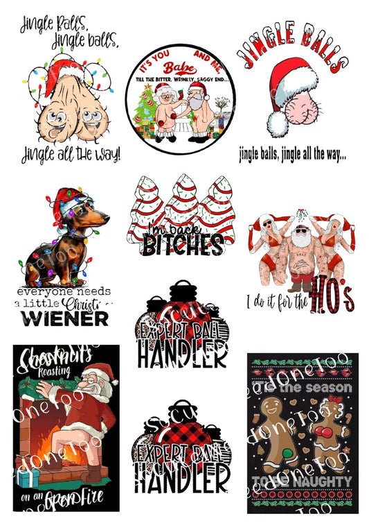 Nasty Christmas Sayings Waterslide Decals - SoCuteINeedOneToo