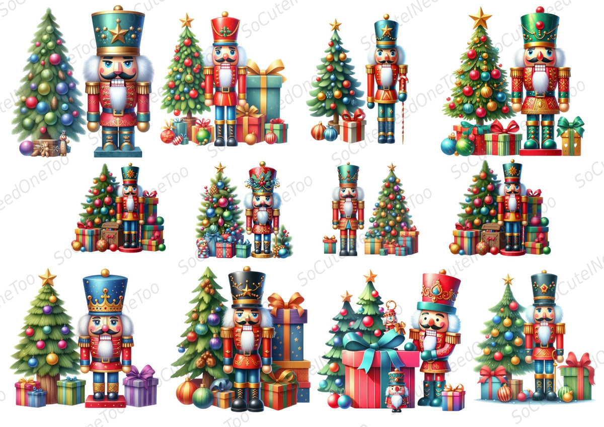 Nutcracker #2 Waterslide Decals - nutcrackers with Christmas trees - SoCuteINeedOneToo