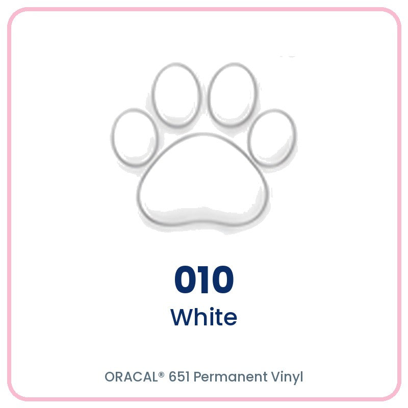 ORACAL 651 permanent vinyl color 010 White paw print swatch