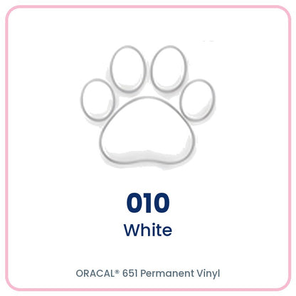 ORACAL 651 permanent vinyl color 010 White paw print swatch