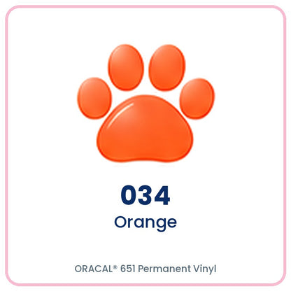 ORACAL 651 permanent vinyl color 034 Orange paw print swatch
