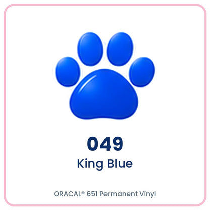 ORACAL 651 permanent vinyl color 049 King Blue paw print swatch