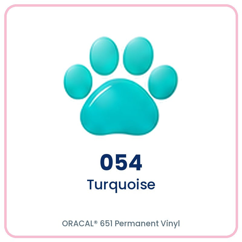 ORACAL 651 permanent vinyl color 054 Turquoise paw print swatch