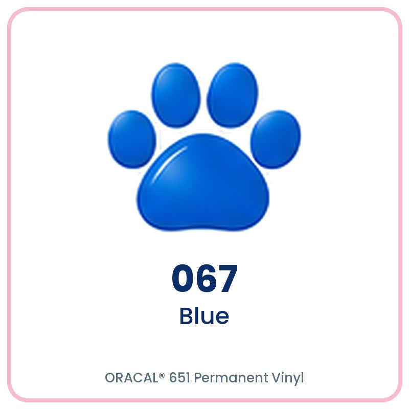 ORACAL 651 permanent vinyl color 067 Blue paw print swatch