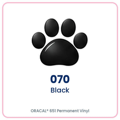 ORACAL 651 permanent vinyl color 070 Black paw print swatch