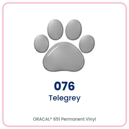 ORACAL 651 permanent vinyl color 076 Telegrey paw print swatch