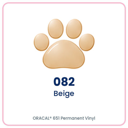 ORACAL 651 permanent vinyl color 082 Beige paw print swatch