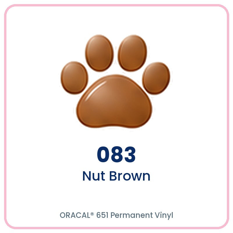 ORACAL 651 permanent vinyl color 083 Nut Brown paw print swatch