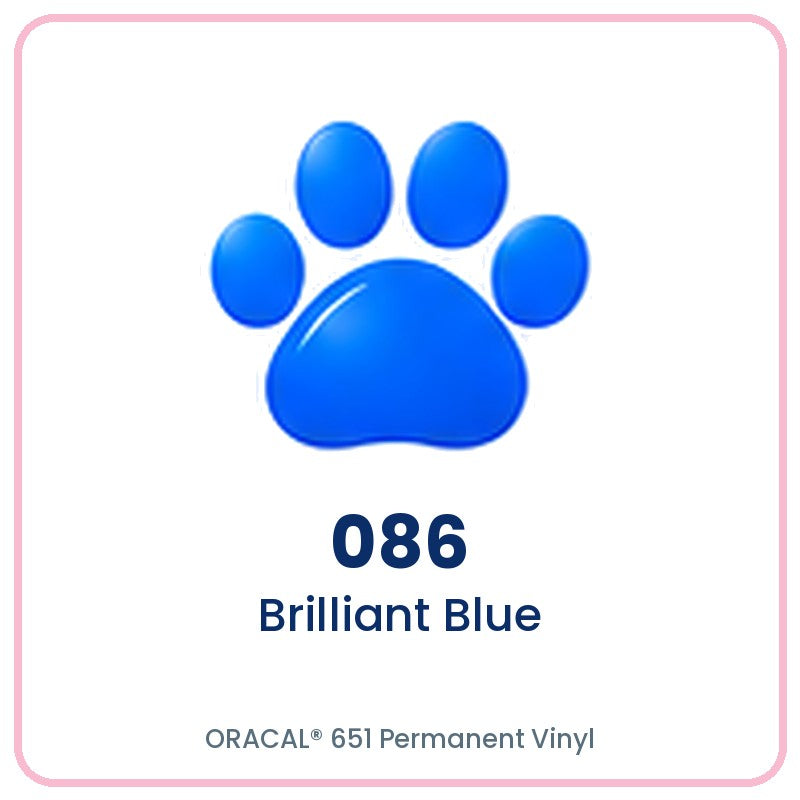 ORACAL 651 permanent vinyl color 086 Brilliant Blue paw print swatch