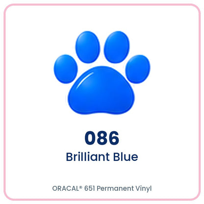 ORACAL 651 permanent vinyl color 086 Brilliant Blue paw print swatch
