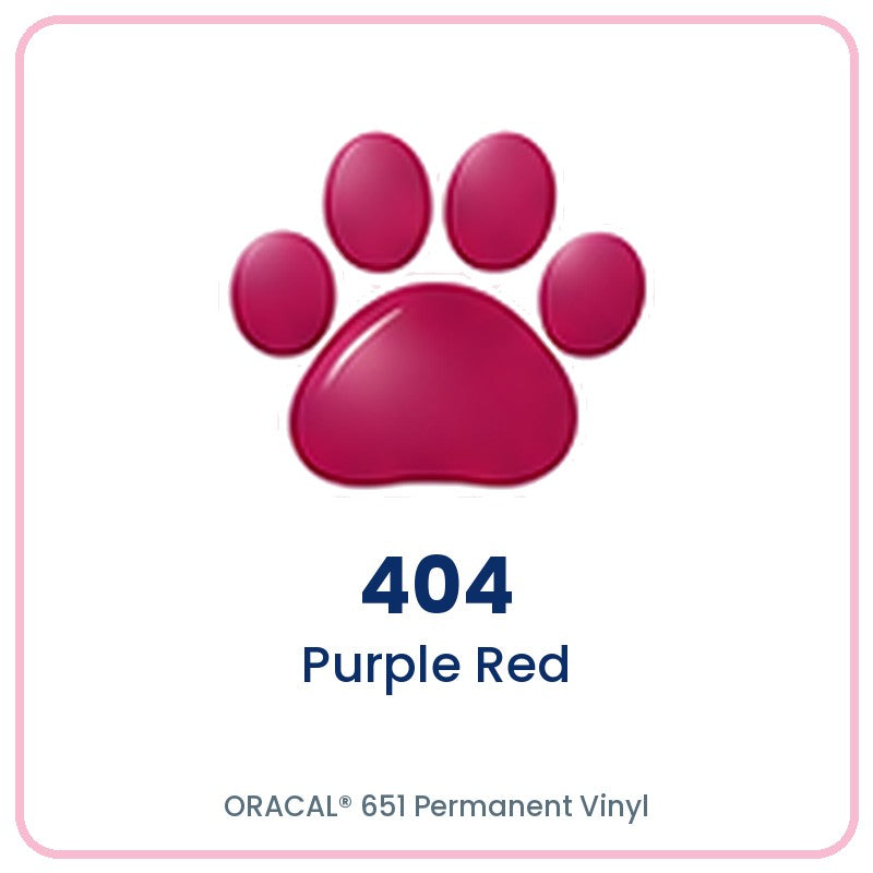 ORACAL 651 permanent vinyl color 404 Purple Red paw print swatch