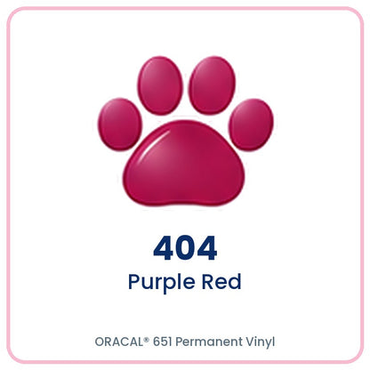 ORACAL 651 permanent vinyl color 404 Purple Red paw print swatch