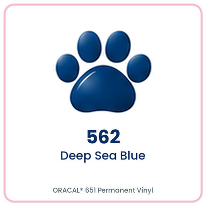 ORACAL 651 permanent vinyl color 562 Deep Sea Blue paw print swatch