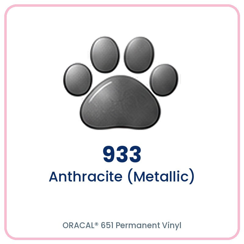 ORACAL 651 permanent vinyl color 933 Anthracite (Metallic) paw print swatch
