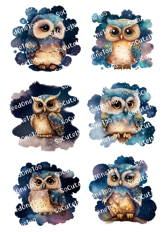 Owls at Night Waterslide Decals - SoCuteINeedOneToo