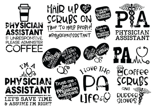 Physician Assistant Waterslide Decals - SoCuteINeedOneToo