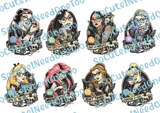 Princesses - Emblems on Clear/White Waterslide Paper - SoCuteINeedOneToo