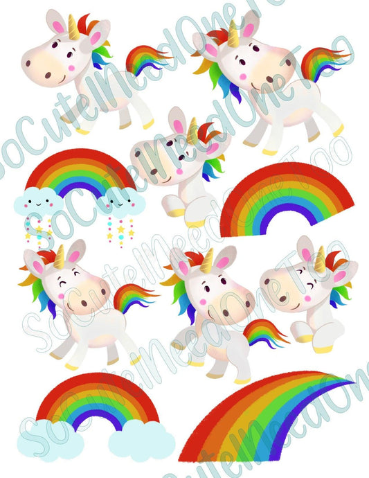 Rainbow Unicorns Waterslide Decals - SoCuteINeedOneToo
