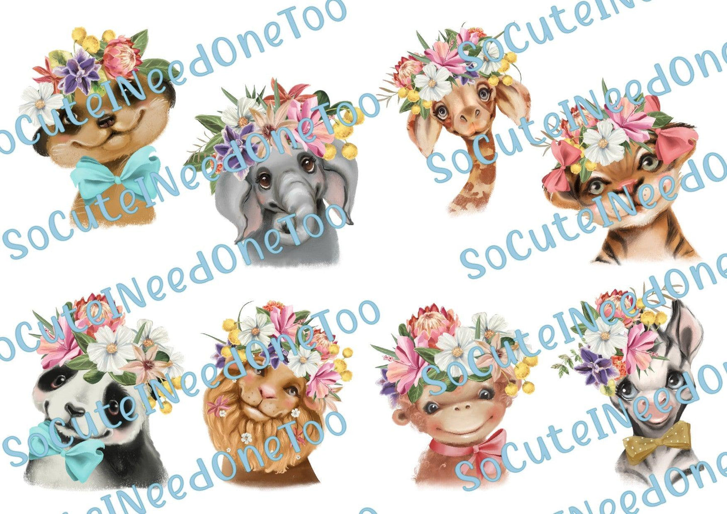 Safari Animals Selection of Waterslide Decals - SoCuteINeedOneToo