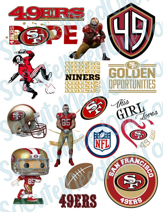 San Francisco - 49 ERS Waterslide Decals - SoCuteINeedOneToo