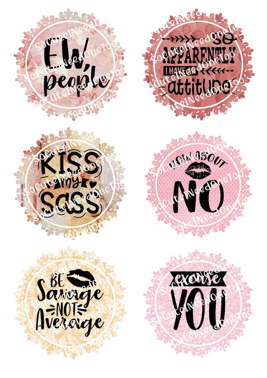 SASS #2 On Clear/White Waterslide Paper - SoCuteINeedOneToo