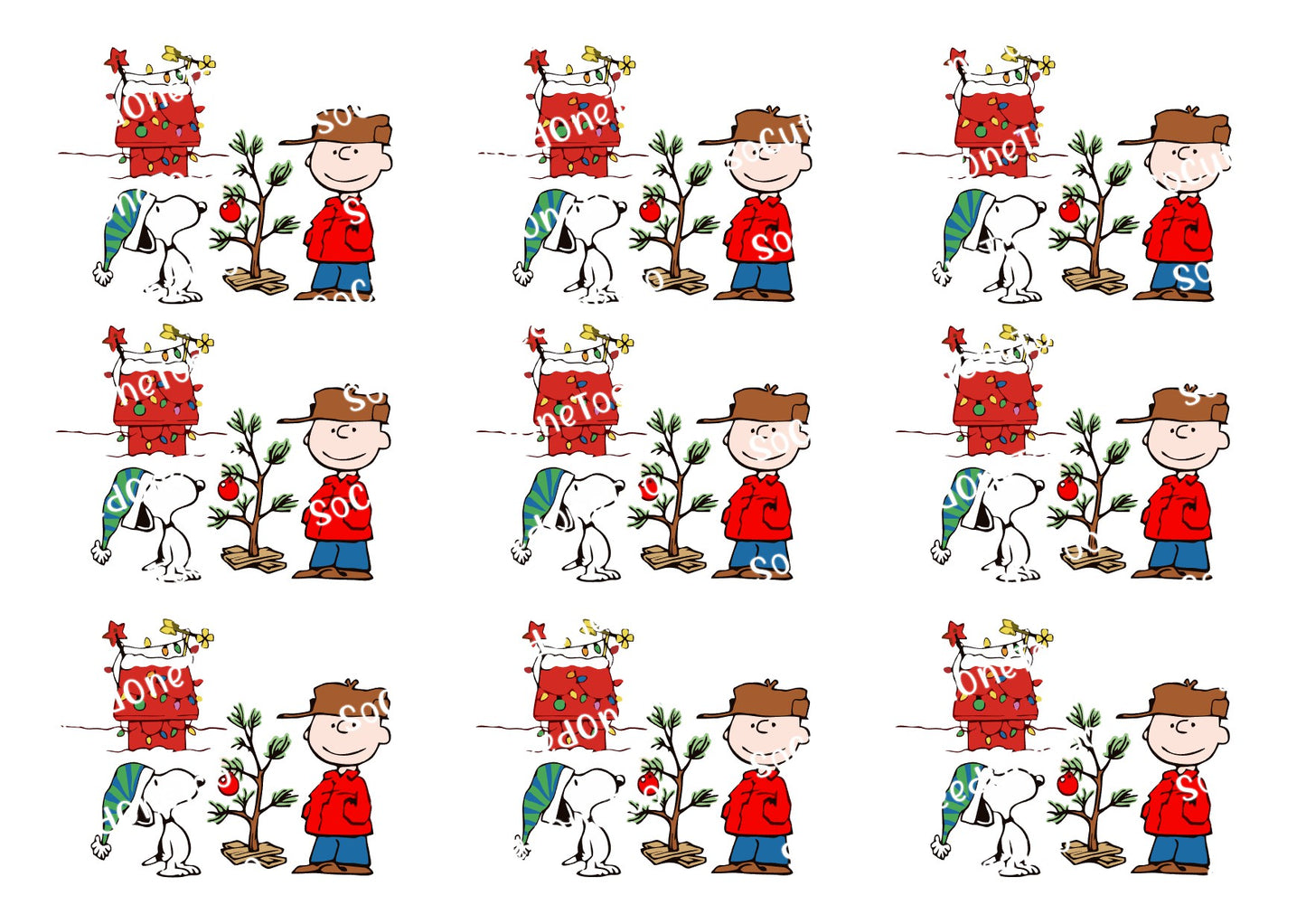 Snoopy Christmas Waterslide Decals - SoCuteINeedOneToo
