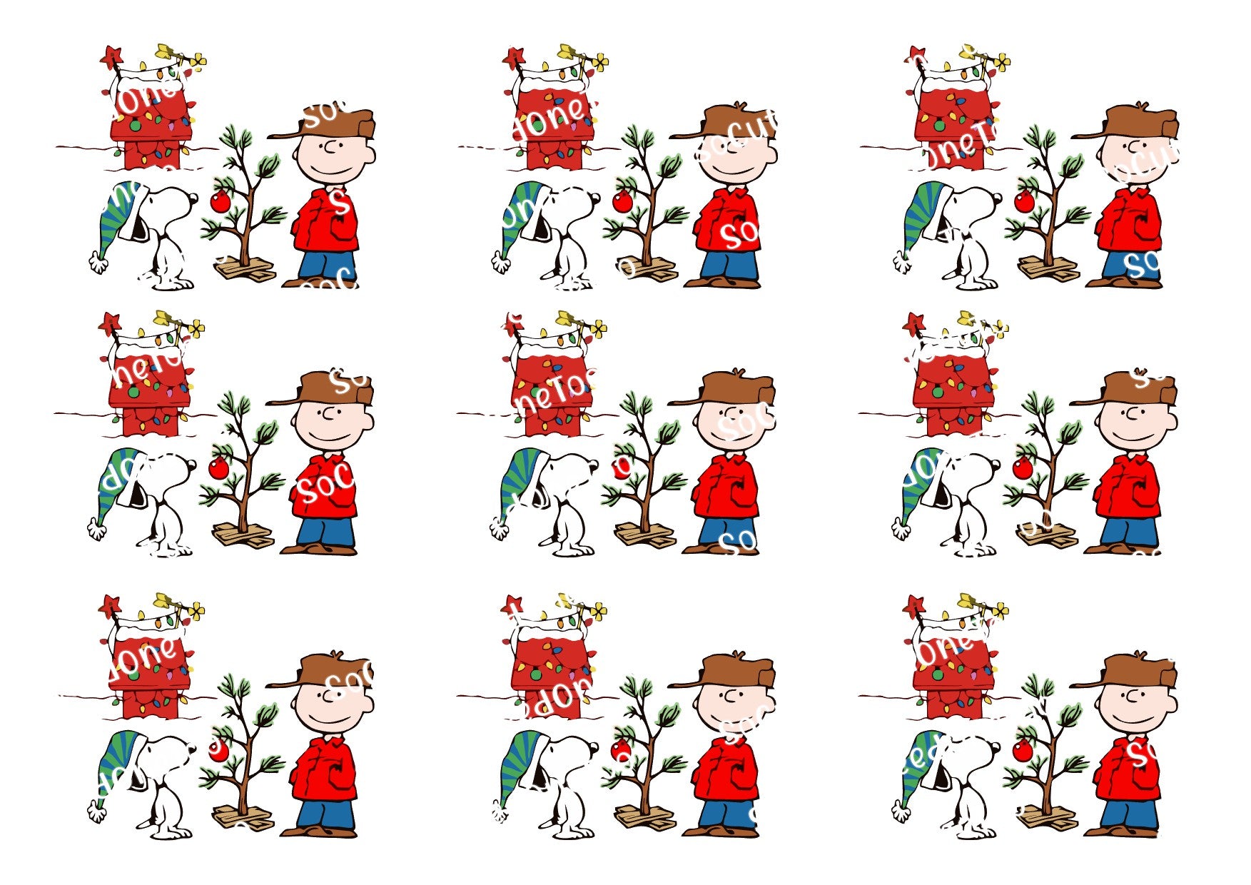 Snoopy Christmas Waterslide Decals - SoCuteINeedOneToo