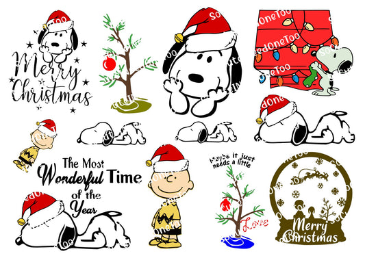 Snoopy Christmas Waterslide Decals - SoCuteINeedOneToo