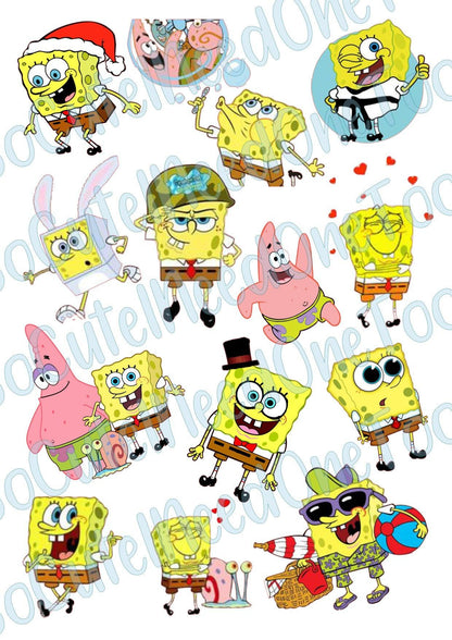 Sponge Bob #1, #2, #3 Options Waterslide Decals - SoCuteINeedOneToo