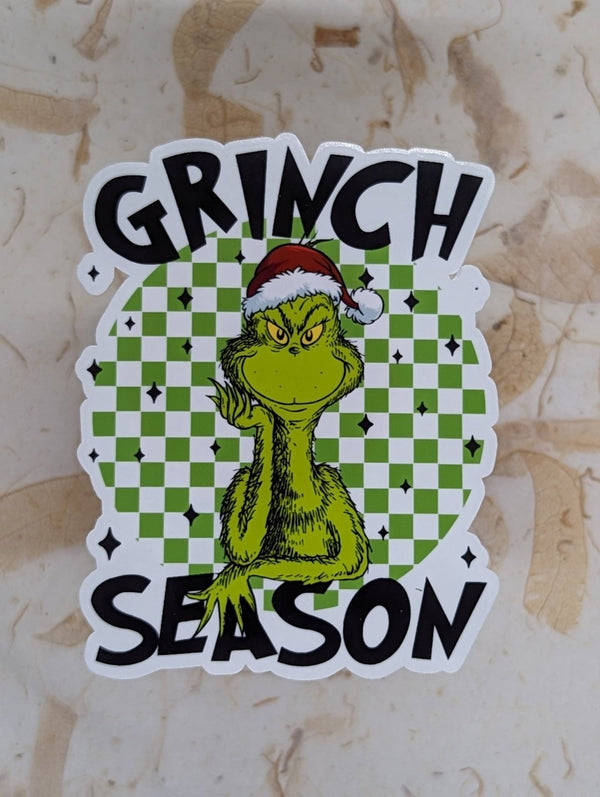 Green checkered Christmas character sticker