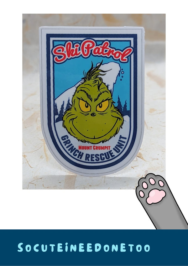 Ski Patrol rescue unit Christmas patch sticker