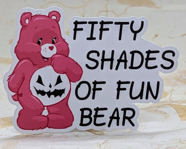 Fifty Shades of Fun adult humor bear sticker