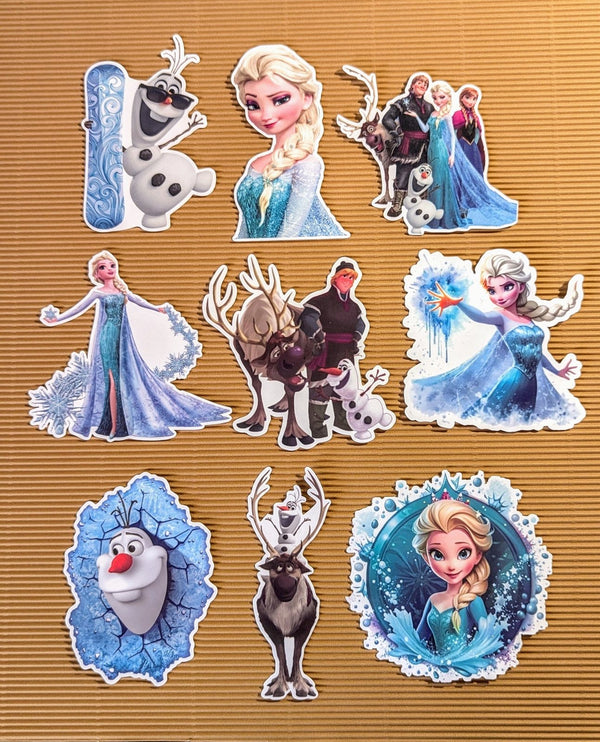 Snow princess and friends die-cut sticker set