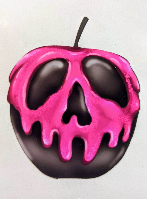 Pink dripping skull poison apple sticker