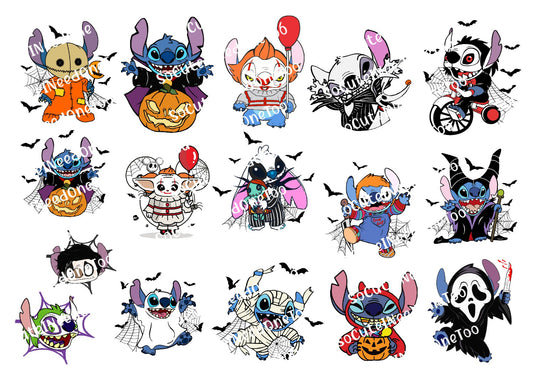 Stitch Halloween Waterslide Decals - Vibrant Colors, Sharp Images - SoCuteINeedOneToo