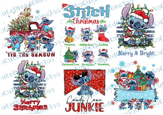 Stitch Selection Christmas Waterslide Decals - SoCuteINeedOneToo