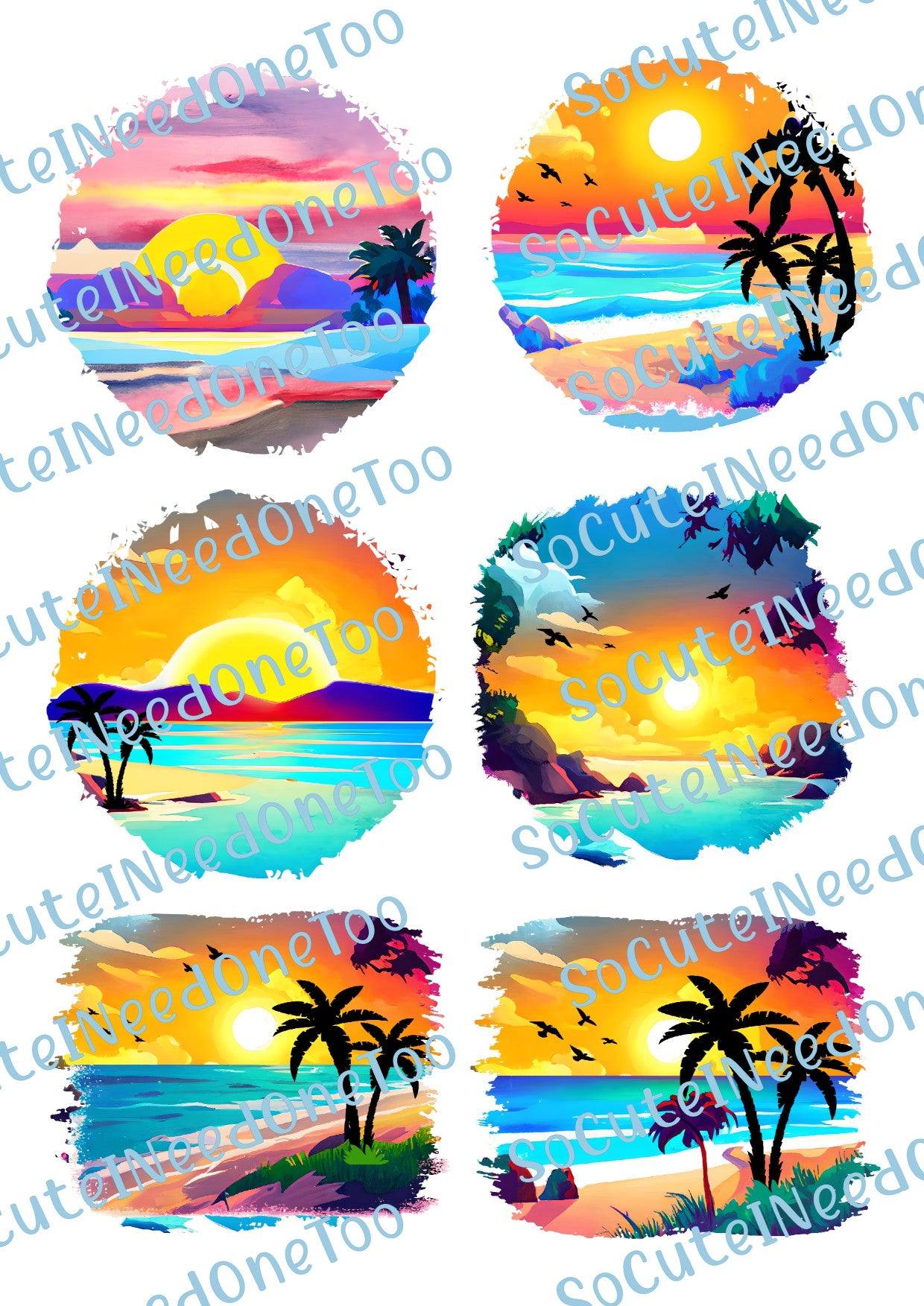Summer Sunsets Selection on Waterslide Decals - SoCuteINeedOneToo